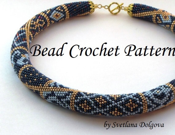 Pattern For Bead Crochet Necklace Etsy Delectable Bead Necklace Patterns Pattern For Bead Crochet Necklace Etsy Delectable Bead Necklace Patterns