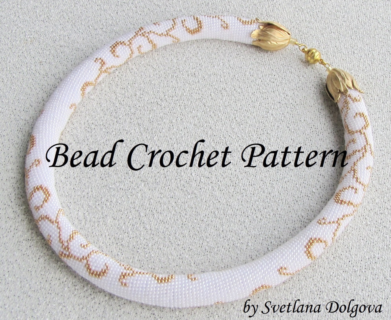 Pattern for Bead Crochet Necklace gold Etsy