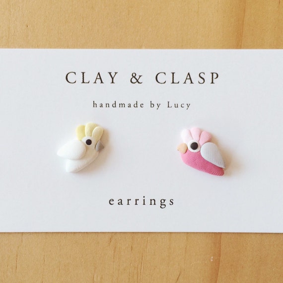 Cockatoo and Galah earrings