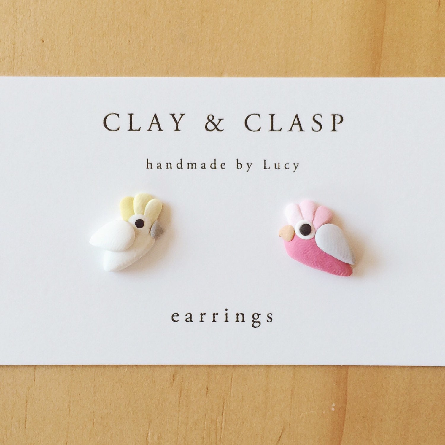 Cockatoo and Galah Earrings Beautiful Handmade Polymer Clay Jewellery by Clay Clasp Etsy Canada