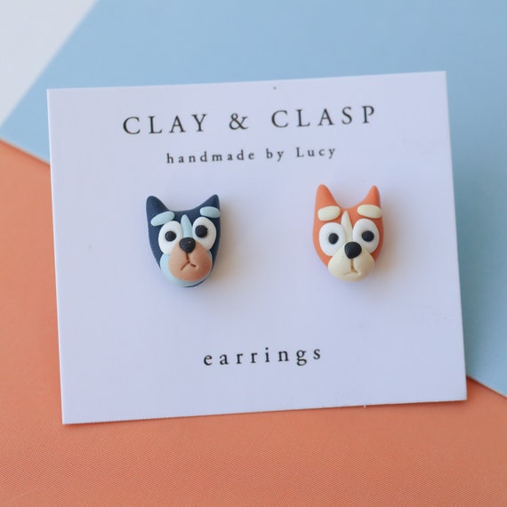 Blue and Red Heeler Earrings