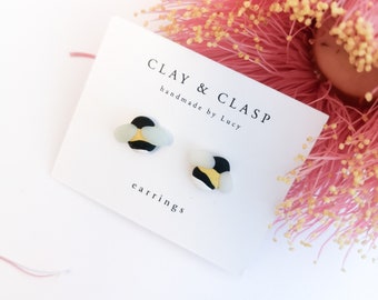 Bumble bee earrings - beautiful handmade polymer clay jewellery by Clay & Clasp