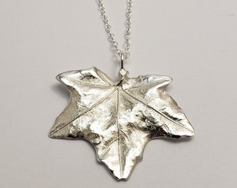 Silver Maple Leaf, Sterling silver jewelry, Botanical jewellery