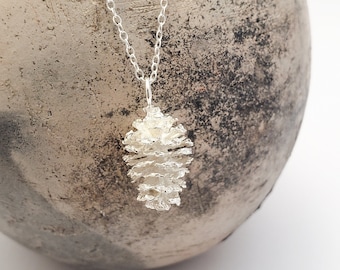 Silver Alder Cone Necklace, Pine Cone, Alder Fruit, Botanical Necklaces, Sterling Silver, Woodland Jewelry, Nature Jewelry, Handmade