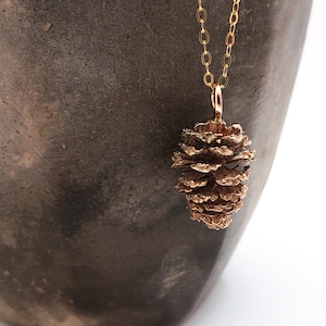Alder Cone Bronze Necklace, Pine Cone, Alder Fruit, Botanical Necklace, Gold filled 14k, Woodland Jewelry, Nature Jewelry, Bronze necklace