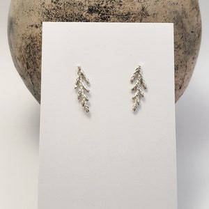 Juniper earrings in silver, Botanical jewelry image 5