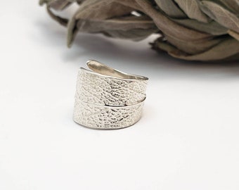 Sage Leaf Ring, Silver Leaf, Leaf Jewelry, Woodland Jewelry, Botanical Ring, Sterling Silver, Nature, Plant, Rustic