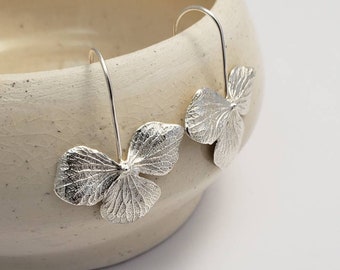 Hydrangea Flower earrings in Sterling Silver for women, Brelokz