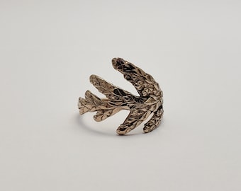 Cedar branch ring in bronze