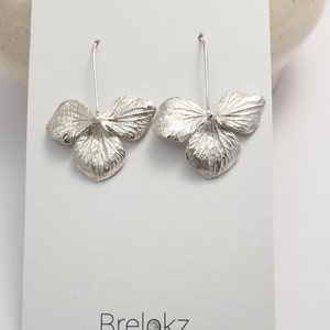 Hydrangea Flower earrings in Sterling Silver for women, Brelokz image 4