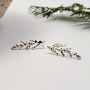 Juniper earrings in silver, Botanical jewelry image 2