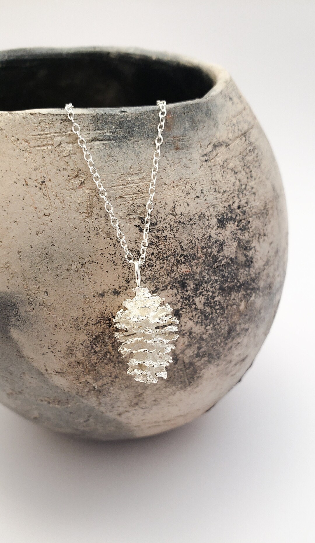 Silver Alder Cone Necklace, Pine Cone, Alder Fruit, Botanical Necklaces