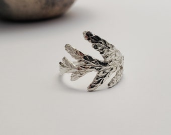 Cedar Branch Ring, Thuja in Sterling Silver