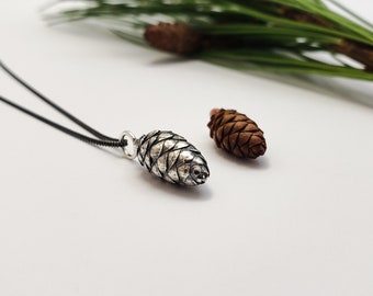 Pine Cone Necklace, Botanical jewelry