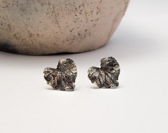 Ivy Leaf silver studs, Sterling silver earrings, Oxidized silver leaf earrings, Nature jewelry, Botanical jewelry, Woodland jewelry,