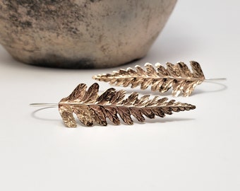 Fern leaves earrings, Bronzr jewelry