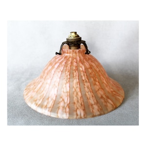Antique Art nouveau speckled glass Lamp shade, glass globe, soft pink and brown colors, Light Shade, light fixture, lighting
