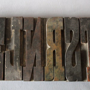 Vintage French tall wood letterpress letters numbers, sold per piece, printer's block, alphabet, capital letters, stamps, 4.2 inch, 11 cm