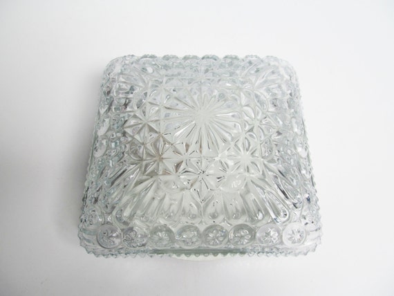 Mid Century Clear Glass Ceiling Wall Lamp Vintage Retro Square Image 0