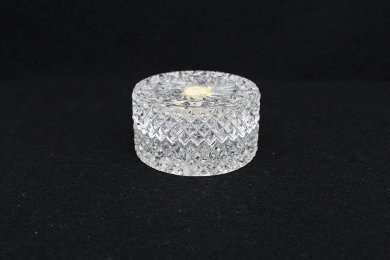 lidded Box glass pin tray Germany Vintage Crystal Glass trays glass butter dish salt dish Phoenix Phonix lead crystal glass trinket box