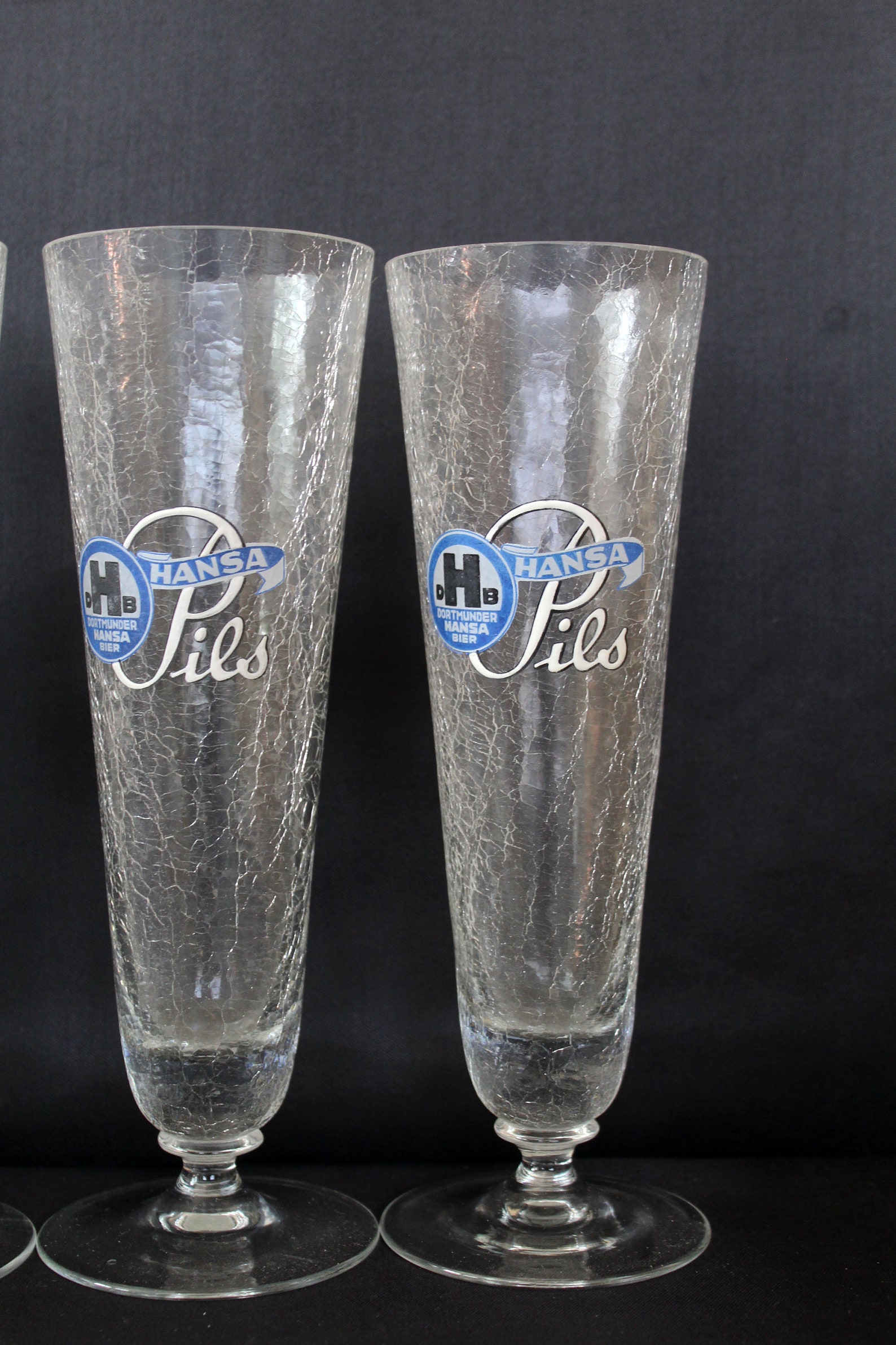 5 Vintage Tall German Beer Glasses Pilsner Glass Hansa Pils Etsy