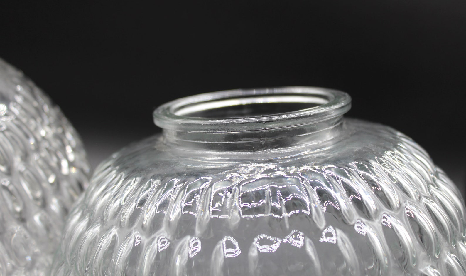 2 Large Vintage Clear Glass Lamp Globe Replacement Globes Etsy