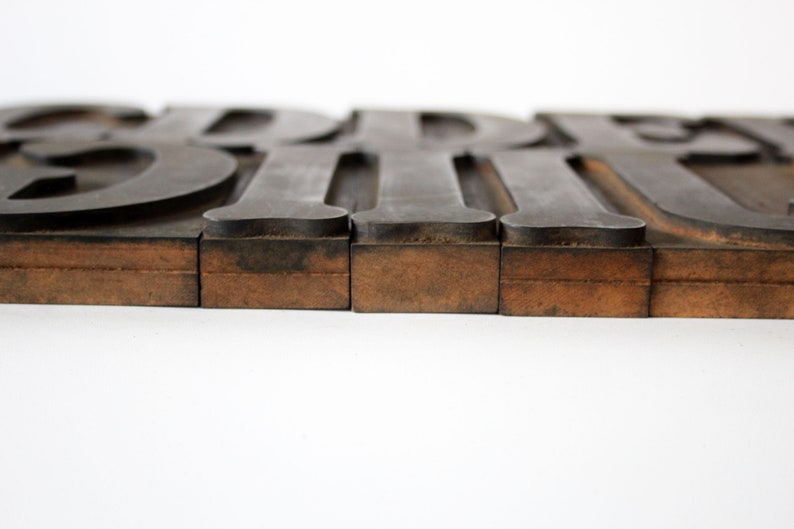 5.7 inch, 14.5 cm Vintage French tall wood letterpress letters numbers