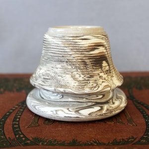 Antique ribbed ceramic vintage Pyrogene match striker, Match Holder, collector, Belgium Nimy Mouzin Lecat marbled glaze desk organiser