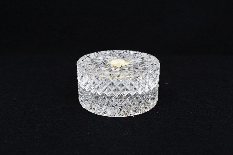 lidded Box glass pin tray Germany Vintage Crystal Glass trays glass butter dish salt dish Phoenix Phonix lead crystal glass trinket box