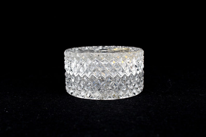 lidded Box glass pin tray Germany Vintage Crystal Glass trays glass butter dish salt dish Phoenix Phonix lead crystal glass trinket box