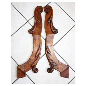 Set of two large antique French Flemish ornate wood molding, Acanthus Architectural, furniture, wall decor, hand carved, ornamental