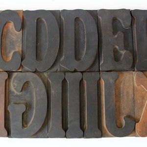 5.7 inch, 14.5 cm Vintage French tall wood letterpress letters numbers, sold per piece, printer&#39;s block, alphabet, capital letters, stamps