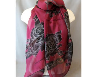 Leonard Paris 100% silk scarf, rectangle foulard wrap
