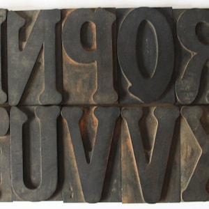5.7 inch, 14.5 cm Vintage French tall wood letterpress letters numbers, sold per piece, printer's block, alphabet, capital letters, stamps