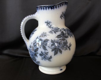 Antique large Maestricht Aurore Ceramic Pitcher, water pitcher, water jug, vase flowers, romantic country house garden kitchen decoration