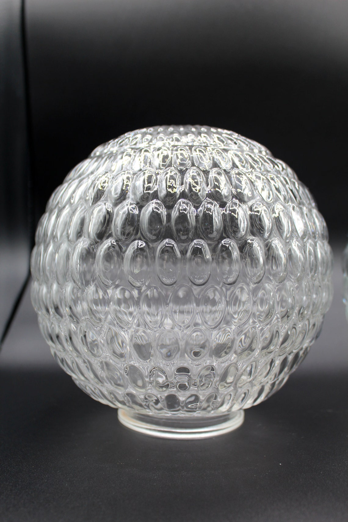 2 Large Vintage Clear Glass Lamp Globe Replacement Globes Etsy
