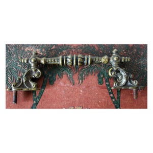 Antique French bronze drawer handle, fixed furniture draw pull, regency handles, cast ornate, hardware, restoration, chair back handle