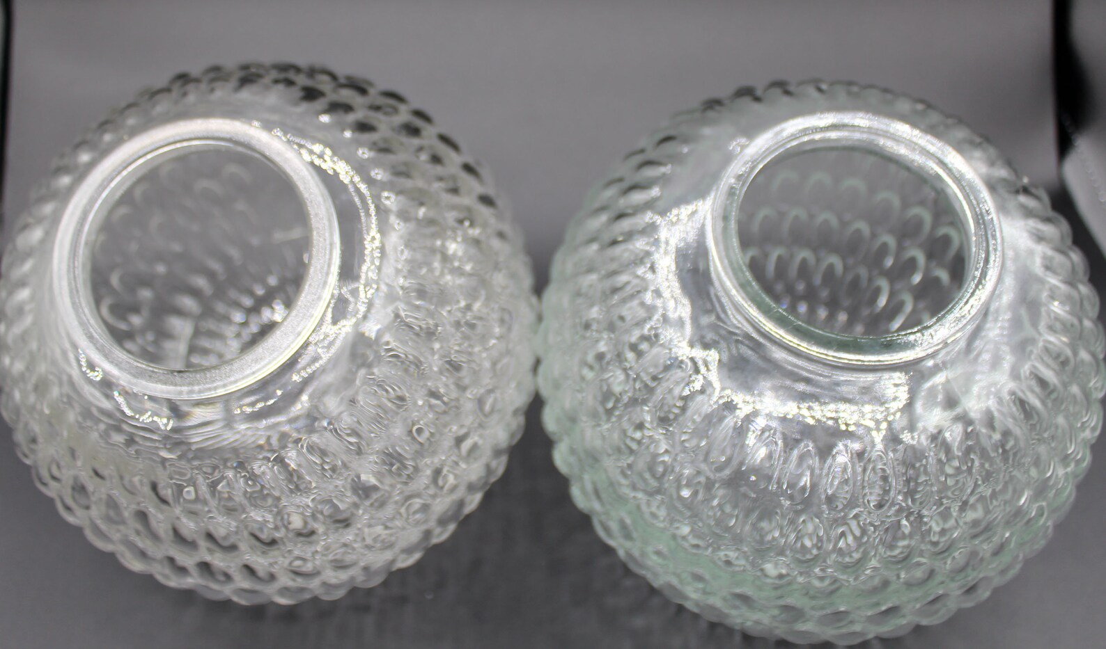 2 Large Vintage Clear Glass Lamp Globe Replacement Globes Etsy