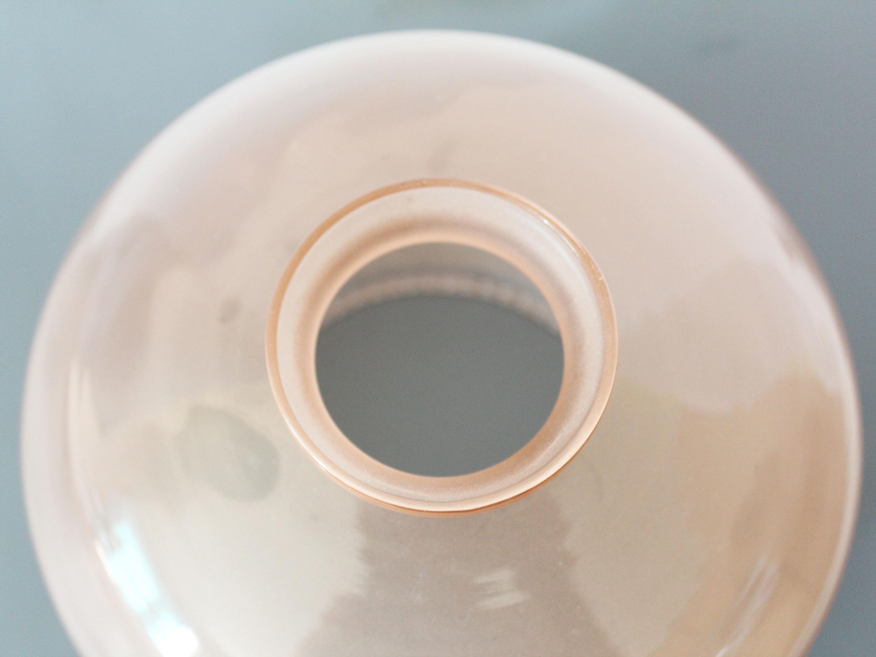 Light Fixture Rim Large Art Deco Circa 1930s Frosted Pink Glass Globe, Light Shade ...