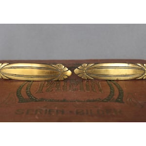 Set of 2 vintage Art Deco style drawer pull, cabinet door handle, French brass hardware, draw handle, fixed, furniture hardware, restoration