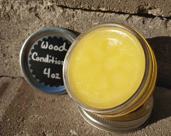 4oz Jar of Wood Conditioner, Cutting Board Treatment, Beeswax & Mineral Oil Mixture, Handmade