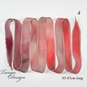 May include: Set of six ombre pink satin ribbon, each ribbon is 95-97cm long.