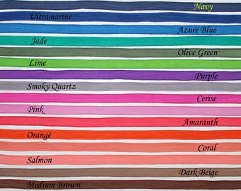 Hand-dyed pure silk ribbons 38''-41'' long. Plain crinkle crepe ribbons for wrist wrap bracelet. Choice of colours.