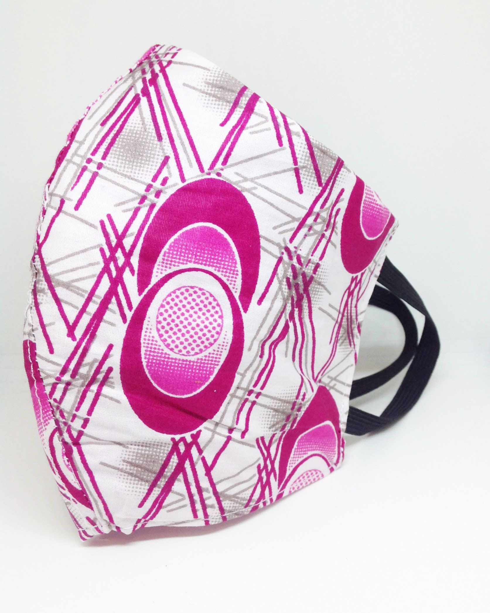 Cotton Lined Face mask Pink White Mask Ankara Fabric Mask Etsy