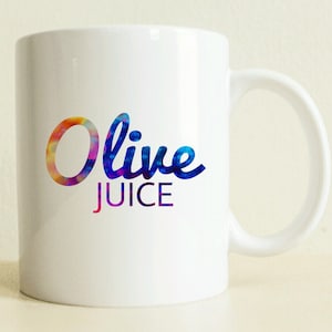 Olive Juice Coffee Mug for Couples | Colorful Funny Gift | Engagement Gift | Womens Gift | Good Vibes Only | Romantic Gift |  Valentine's
