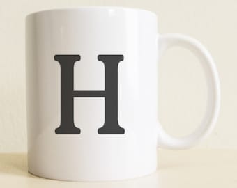 Large Initial Coffee Mug (Letter only) | Monogram Coffee Mug | Customizable Gift | Coworker Gift | 11 oz Mug | Father's Day Gift | Christmas