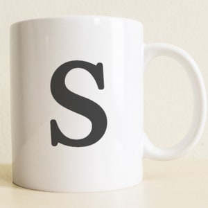 Taza personalizable (solo carta) / Taza de café Monogram / Taza de carta / Taza inicial / Taza inicial / Regalo personalizado / Taza de regalo del Día del Padre