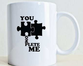 You Complete Me Gift Mug | Puzzle Pieces Mug | Couple Gift Mug | Girlfriend Gift | Boyfriend Gift | Husband Gift | Wife Valentines Gift
