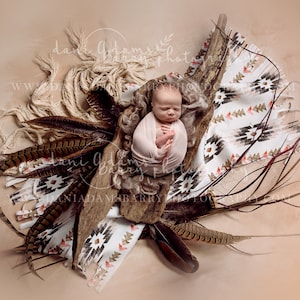 Boho Southwestern Newborn Background / Santa Fe Backdrop/ Navajo Newborn Background / Two Digital Backgrounds for Newborn Photography /