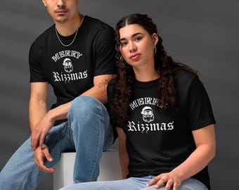 Maglietta Merry Rizzmas: maglietta ecologica unisex per le feste